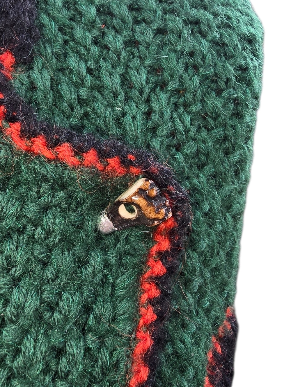 Austrian Trachten Tyrolean Wool Handknit Green Vest Waist Coat - Picture 9 of 12